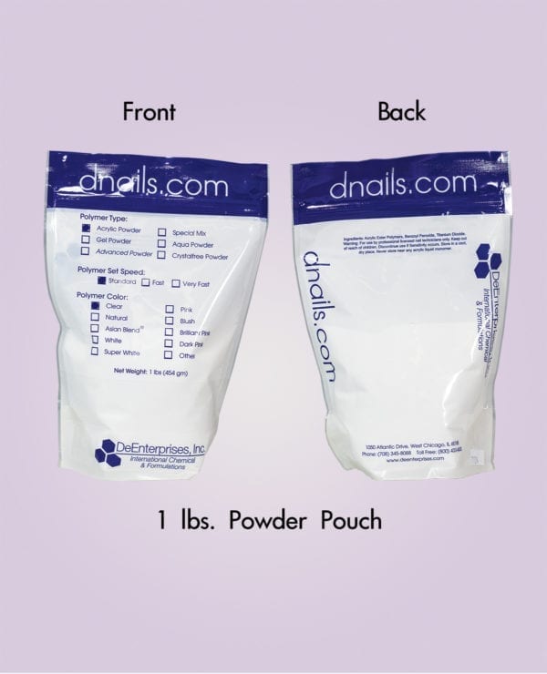 Acrylic Powder in 1 lb pouches.