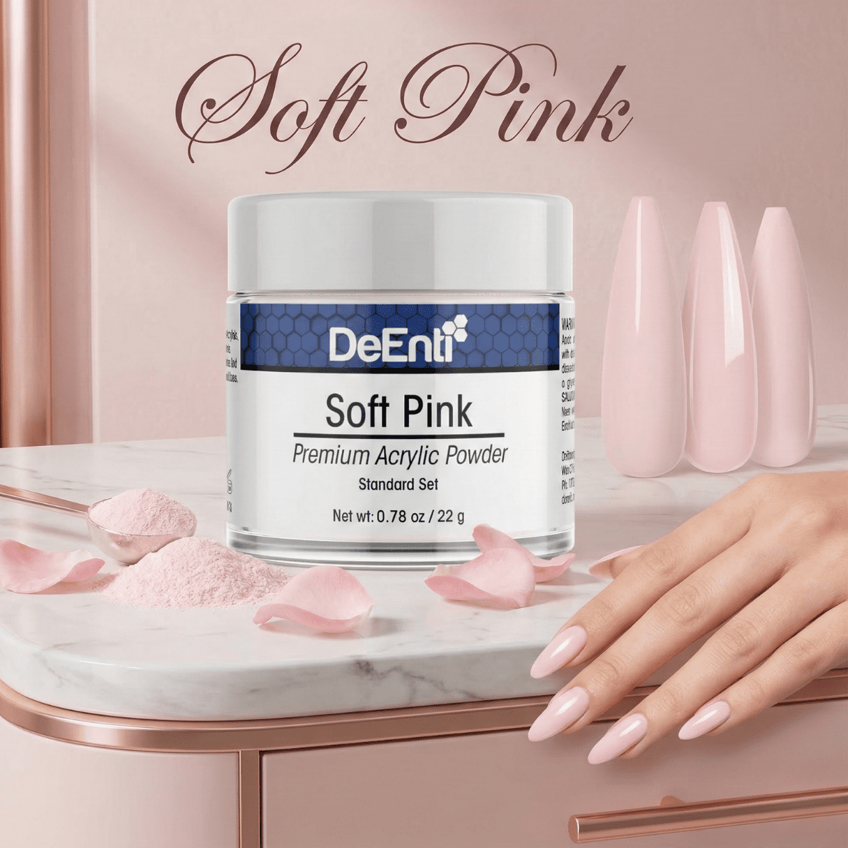 Soft Pink Acrylic Powder - 0.78 oz - Image 3