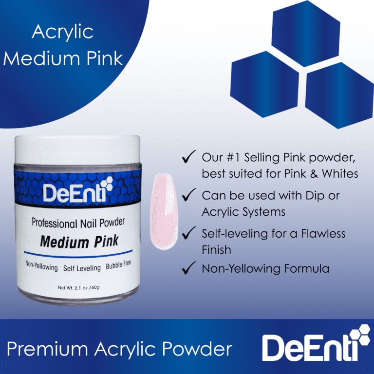 2.1 oz Medium Pink Acrylic Powder | Professional Acrylic Nail Powder