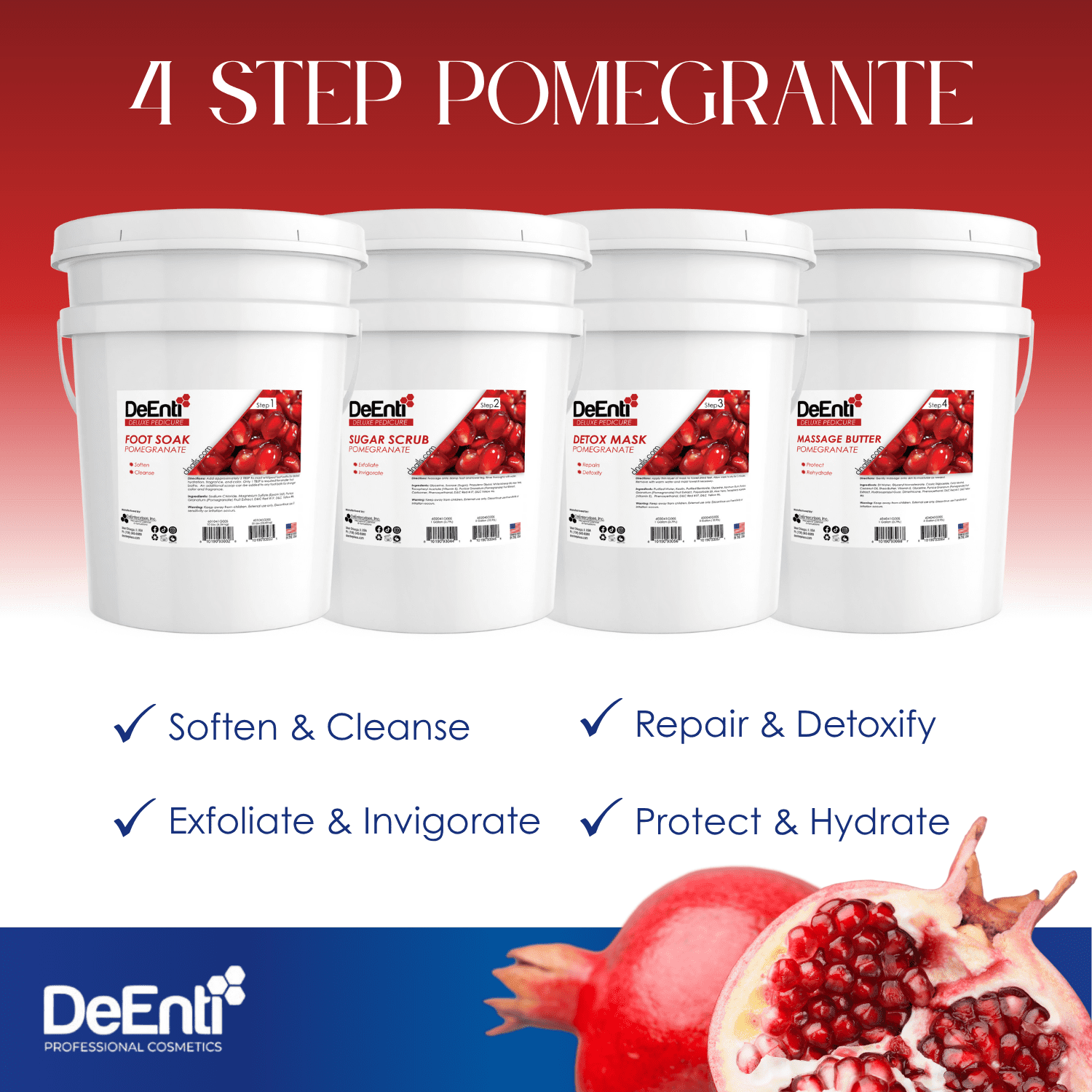 Pomegranate Deluxe 4 Step Pedicure - 5 Gallon - Image 2