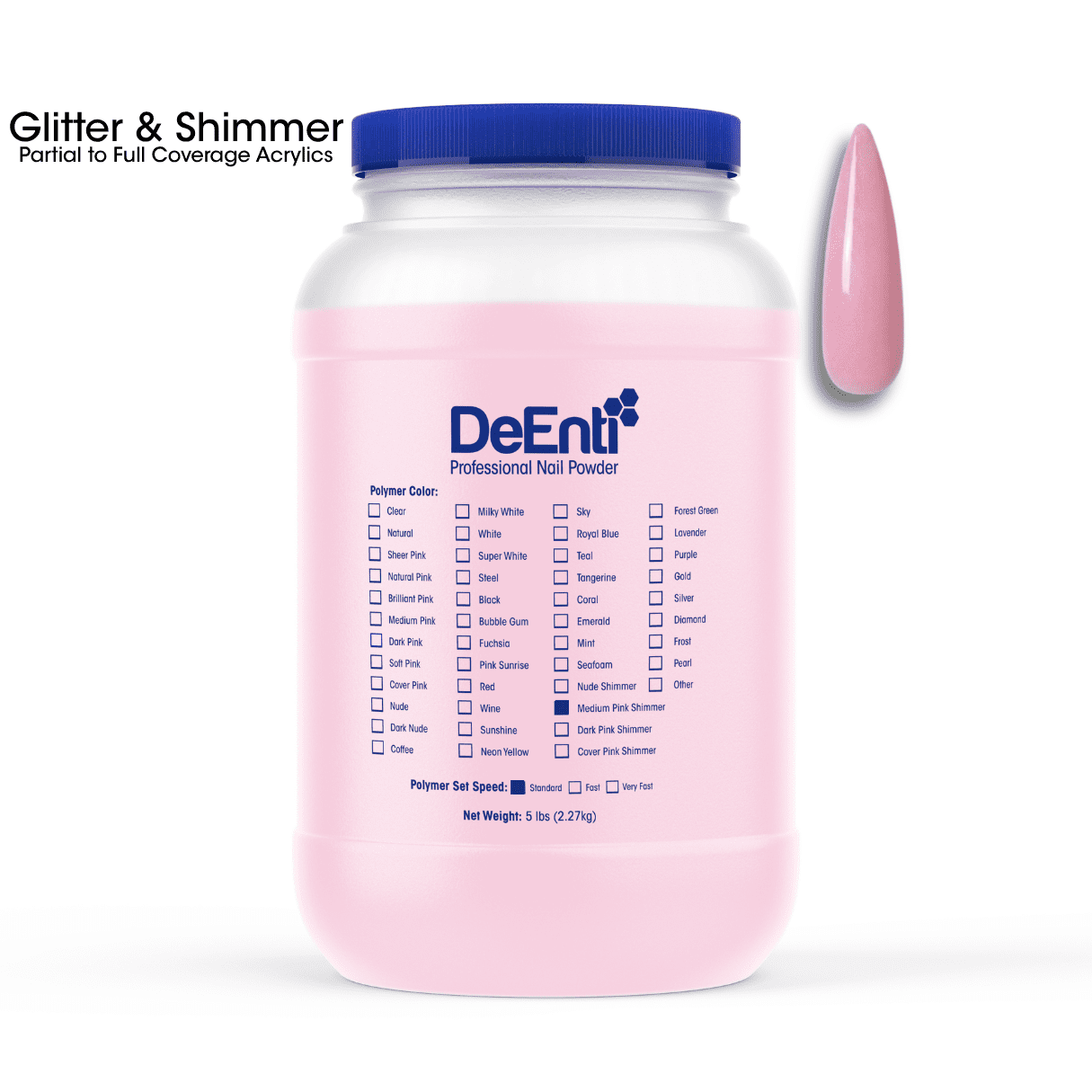 Medium Pink Shimmer Acrylic Powder - LBS - Image 3