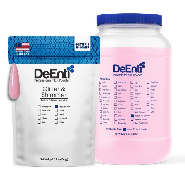 Medium Pink Shimmer Acrylic Powder - LBS