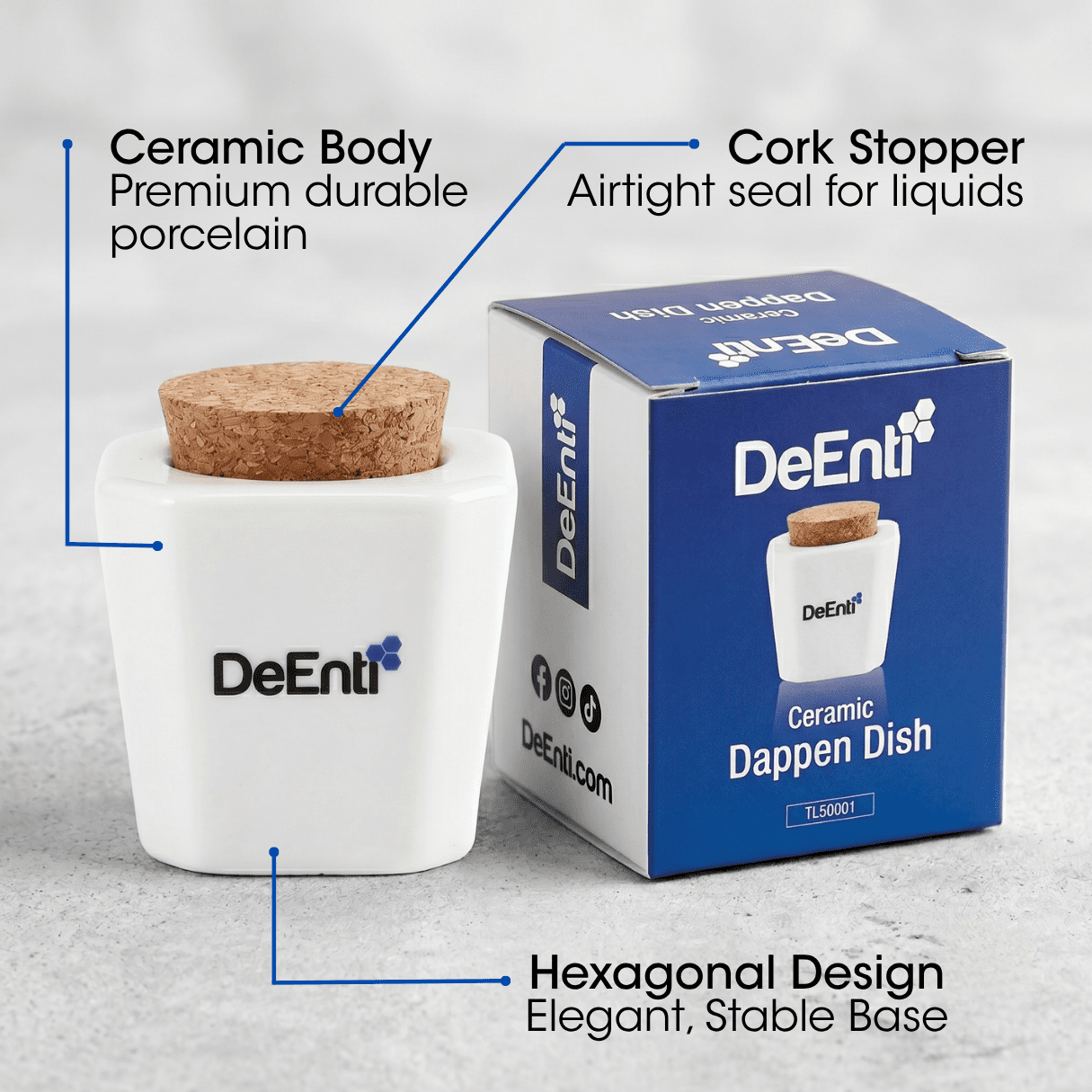 DeEnti Ceramic Dappen Dish with Cork Lid - Image 5