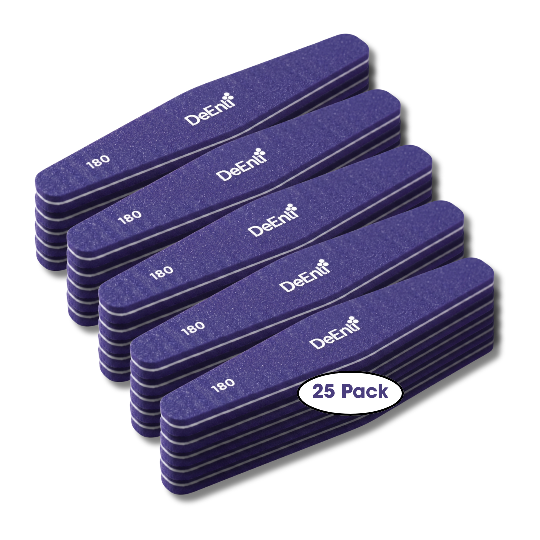 Premium Nail File Buffer - 100/180 Grit - 25 Pack